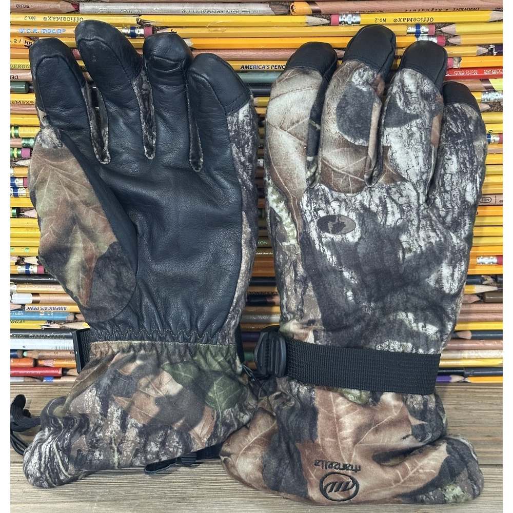 Manzella Camo Hunting Gloves Mossy Oak Thinsulate Mens XL Multi Good
